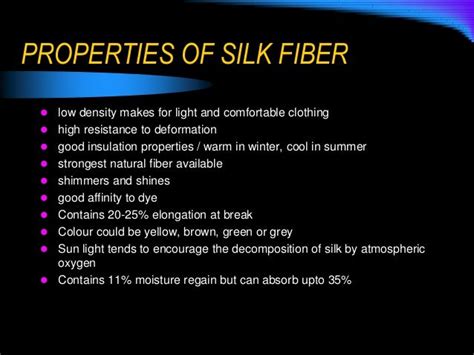 silk fiber physical properties.